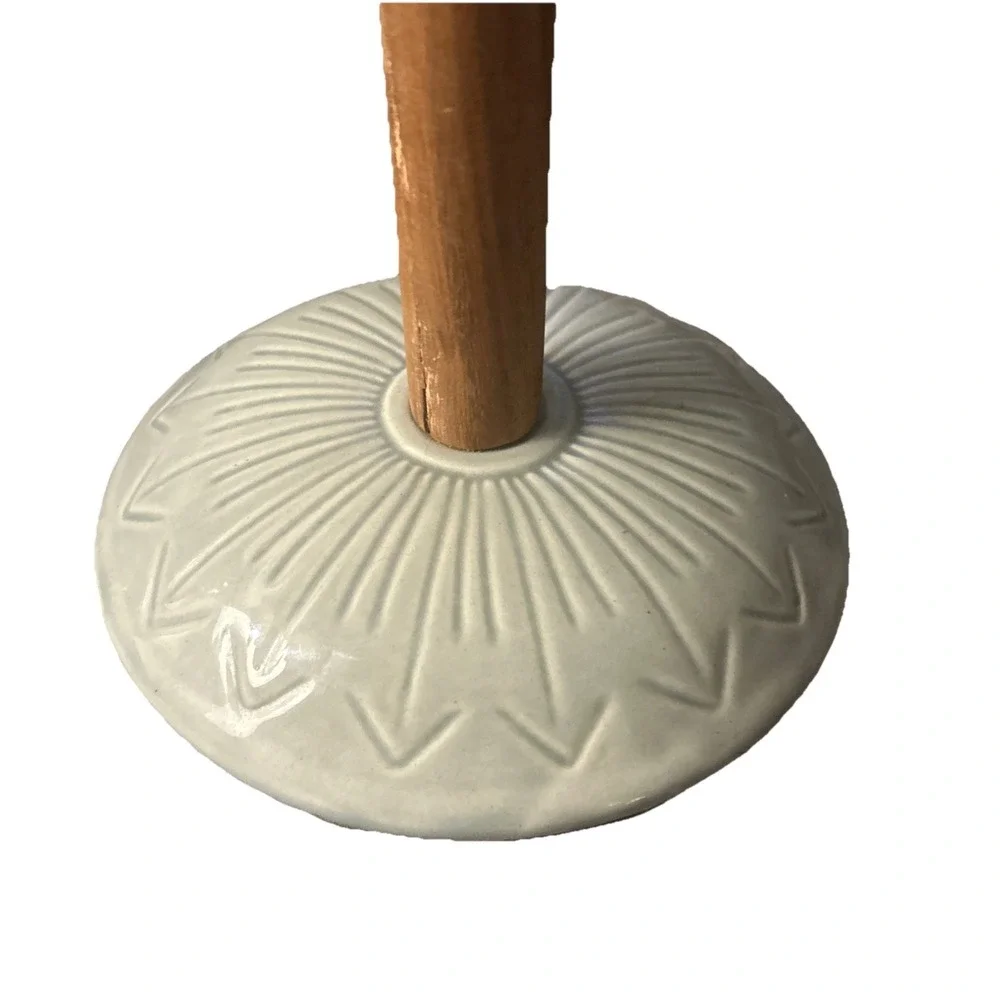 ceramic Light Blue Gray Paper Towel Holder Made In India ~14in
